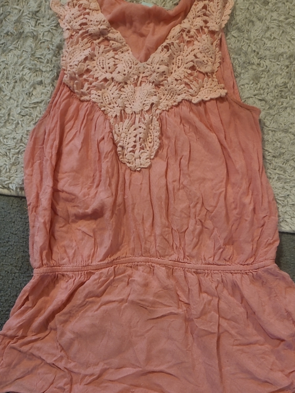 Women’s Coral Crochet V-Neck Sleeveless Top Maurices Rayon